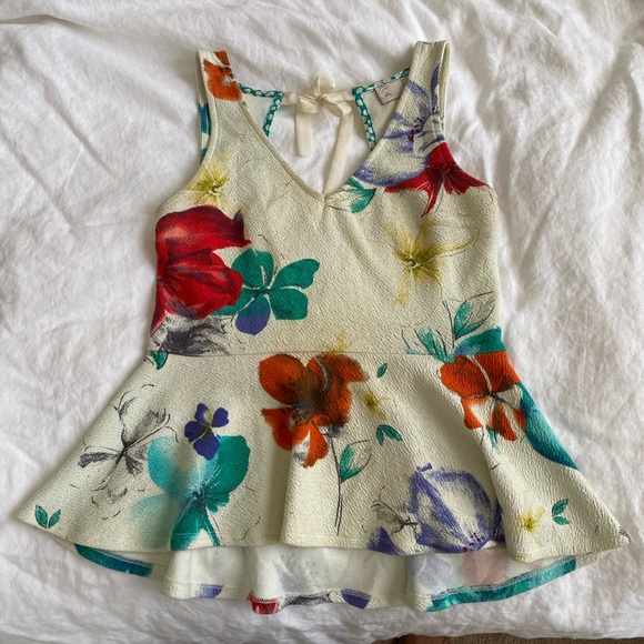 Anthropologie Postmark Flynn Floral Peplum Top - Picture 3 of 6